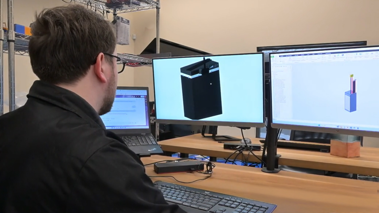 A battery pack design displayed on a computer monitor.