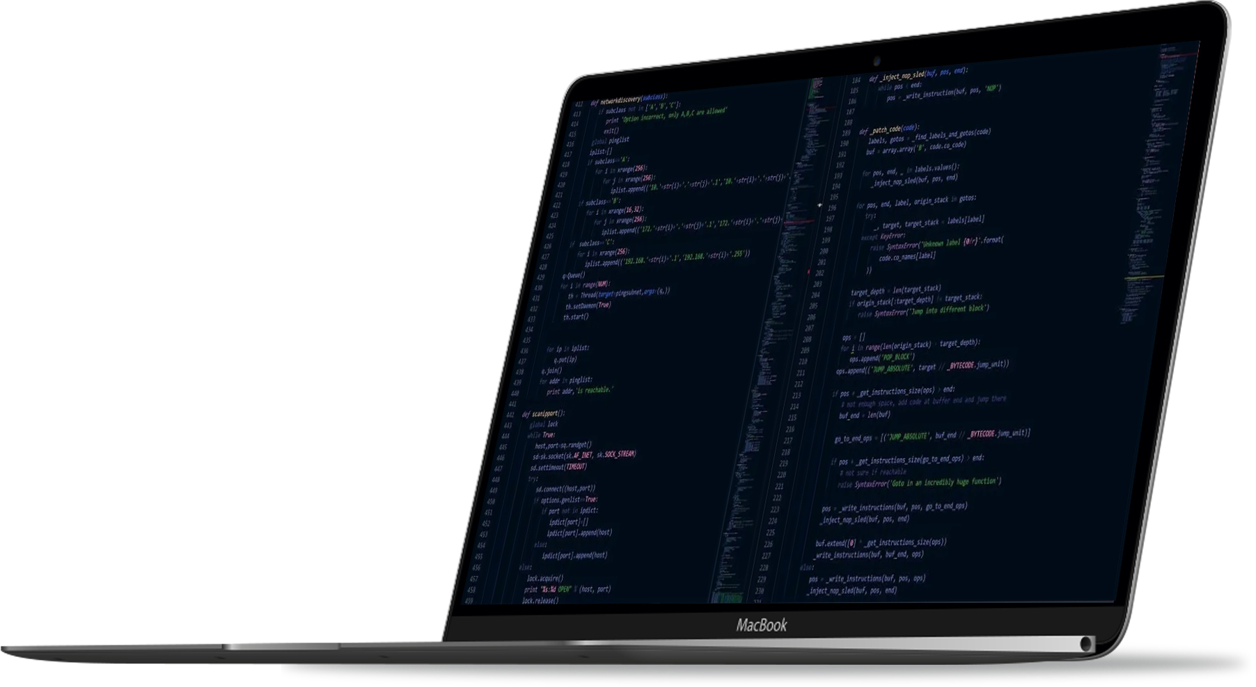 A laptop with software visuals on screen