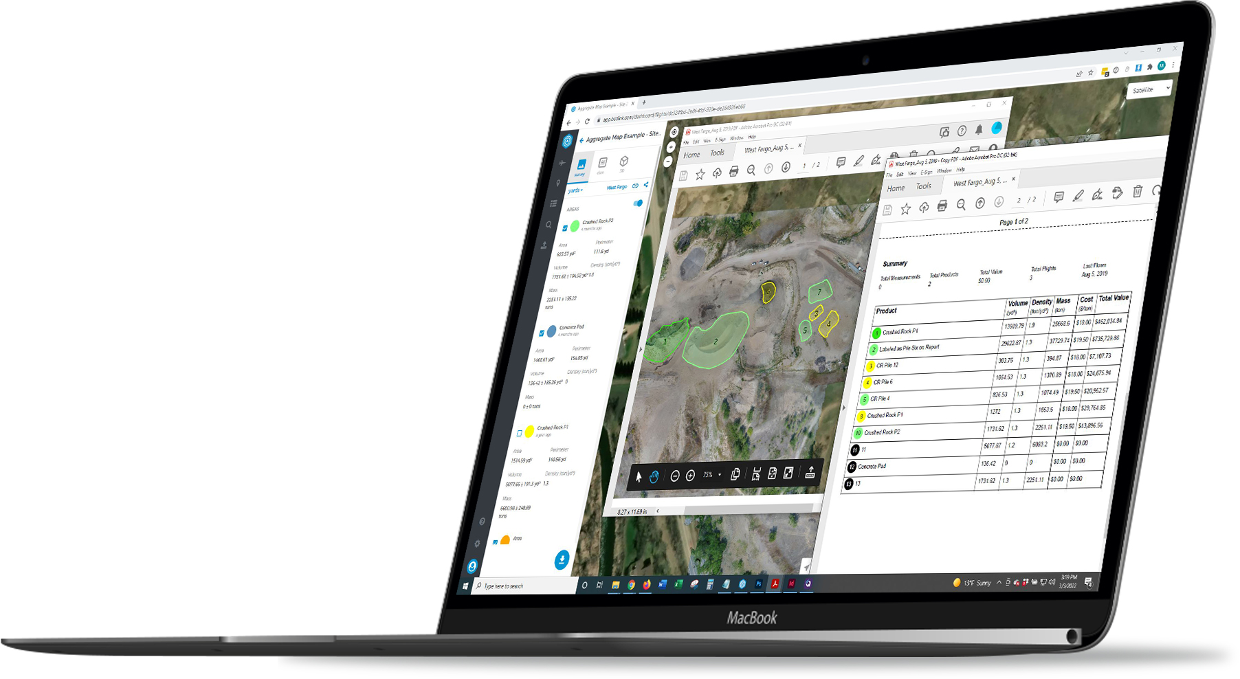 A laptop with software visuals on screen